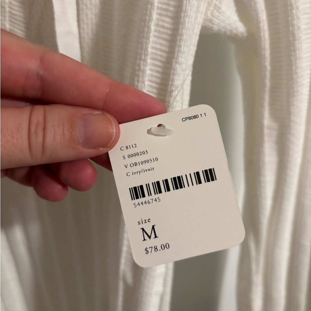 NWT FREE PEOPLE Ice Cold Ribbed Top Ivory Grommets Size Medium - Picture 8 of 12